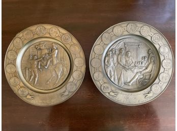 International Pewter Commemorative Bicentennial United States Plates