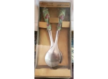 Pfaltzgraff Accents Salad Server Set. 10' Tall, New In Package,  Hand Decorated!