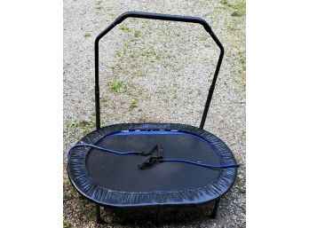 Personal Workout - Recreational Stamina Rebounder Trampoline With Adjustable Height Grip Bar And Rope Handles