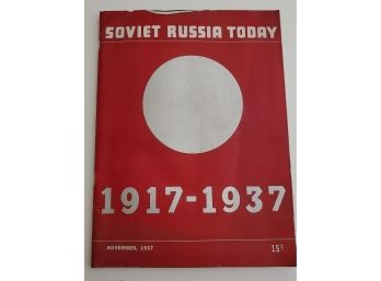 Rare September, 1937 Soviet Russia Today Magazine - Period Photographs & Articles- The People,Technologies,Map