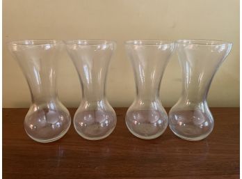 Set Of Four Vintage Glass Vases