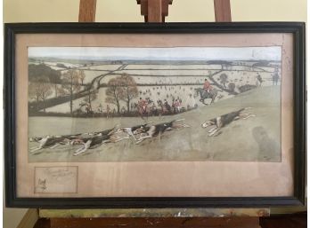 Antique Framed English Fox Hunt