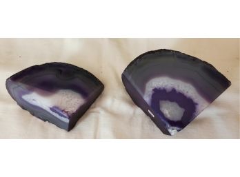 Two Sliced Brazilian Purple Geodes - With Both Polished And Raw / Natural Sides - Gorgeous Creations!