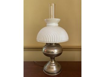 Antique Milk Glass Electric Rayo Kerosene Lamp