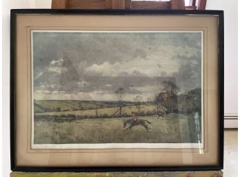 Fox Hunt Signed English Print Limit Edwards 1929 Framed Landscape