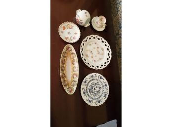 Assortment Of Pretty China - 4 Dishes, A Cup & Saucer, And An Ashtray