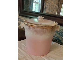 Antique Johnson Bros England Royal Ironstone China Chamber Pot With Lid - Beautiful Shades Of Pinks & Gold -