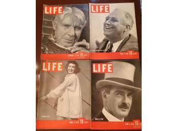 4 1938 Life Magazines-president Franklin D. Roosevelt Carl Sandburg, Fun Advertisements Of The Era & Photos