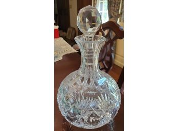 Bulbous Cut Glass Decanter With Stopper