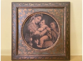 Lovely Matted And Framed Round Madonna Print