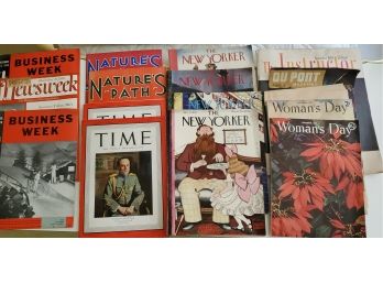 15 Vintage Magazines - Mixed Titles - From 19  . New Yorker, TIME, Nature's Path, Woman's Day, Business Week