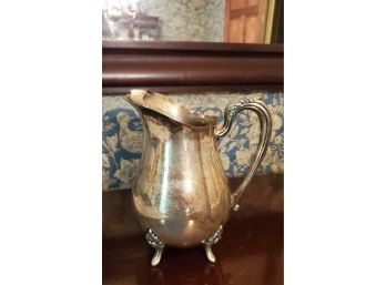 Vintage Ornate Pilgrim Silver Plate Pitcher