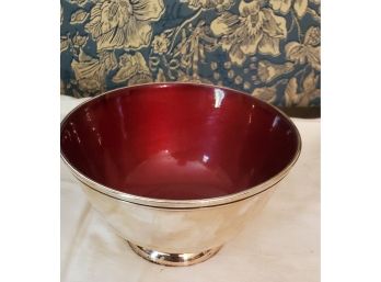 Vintage Towle Bowl With Oxblood Red Enamel Interior - Just Beautiful!