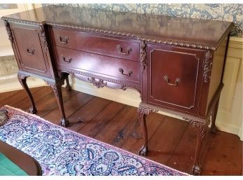 Vintage Thomasville Furniture Buffet: 6 Legs With Ball & Claw Feet, 2 Drawers -1 Divided & 2 Spacious Cabinets