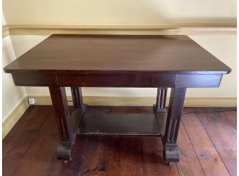 Vintage Mahogany Table With Center Drawer - Simply Beautiful