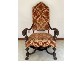 Large Wooden Chair With Spring Cushion