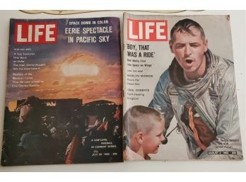 Two 1962 Life Magazines - Space Race, Marilyn Monroe, Oral Roberts, Mystery Of The Mexican Caves, Jimmy Hoffa