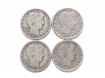 Four Barber Half Dollars