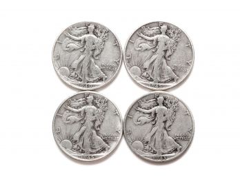 Four Walking Liberty Half Dollars