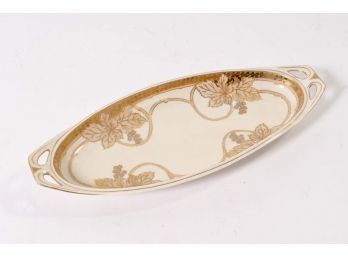 Elongated Gilt Decorated Porcelain Tray