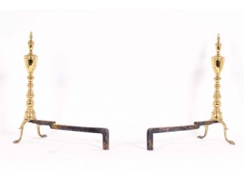 Pair Of Brass Andirons