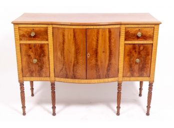 Exceptional Early 19th C. Federalist Tiger Maple Buffet