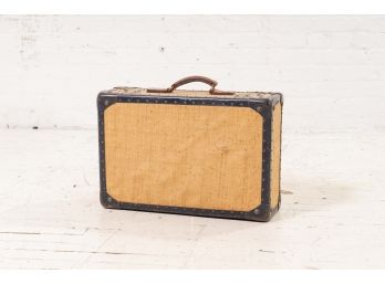 1940s Yellow Tweed Suitcase