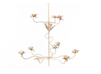 Tole Lotus Flower Motif Candelabra