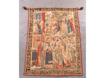 Hanging Tapestry With Detailed Renaissance Scene