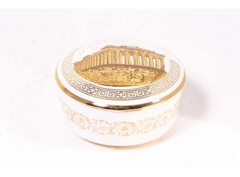 Petite 24k Gilt Porcelain Parthenon Box