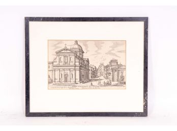 Italian Print From Antique Engraving 'Chiesa Consagrata Alla Madonna'