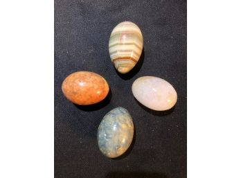 Set Of For Eggs Includes, Agate Egg, Alabaster Egg, Ice Cream Opal Egg,