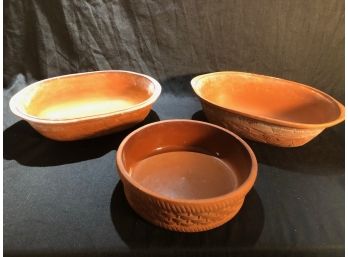 3 Clay Baking Dishes