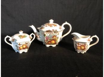 Tea Pot, Sugar And Creamer Signed Sadler