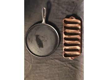 Wagner Cast Iron Lot, 1920s Corn Stick Pan, Wagner Griddle