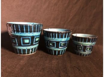 Set Of 3 Italian Flower Pots