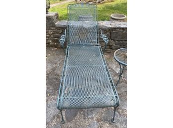 Wrought Iron Patio Furniture, Adjustable Sun Lounger On Casters