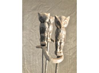 Owl Handled Cast Iron Fire Tools (3)