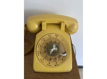 Yellow Rotary Table Top Phone