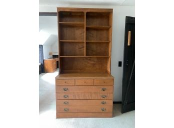 Ethan Allen Solid Maple & Birch Shelf And Chest Of Drawers