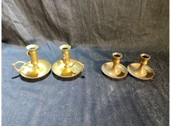 2 Pair Of Brass Candle Stick Holders