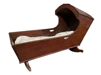 Antique Wooden Rocking Baby Cradle