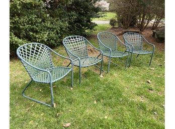 Set Of Four Midcentury Brown Jordan Tamiami Patio Chairs