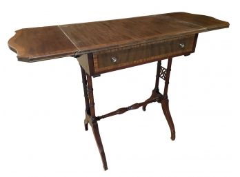 Drop Leaf Banded Inlay Console Table