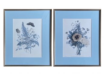 Pair Of Vintage French Botanical Prints By Jean Louis Prevost