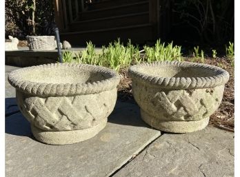 Pair Of Lattice Design Outdoor Planters