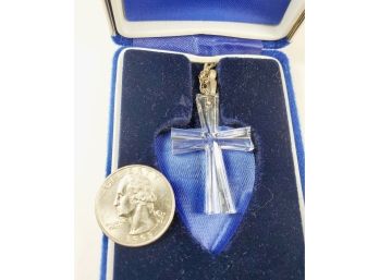 Large  Waterford Crystal Cross Pendant New  In Box