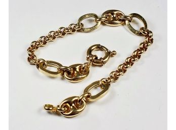 18K Solid Gold Large Gucci Link Bracelet 11.9 Grams