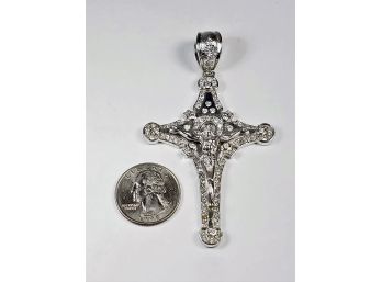 Large Decretive Sterling Silver  Crucifix Pendant (20 Grams)