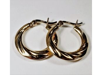 Gold Over Sterling  Classic Hoop Earrings